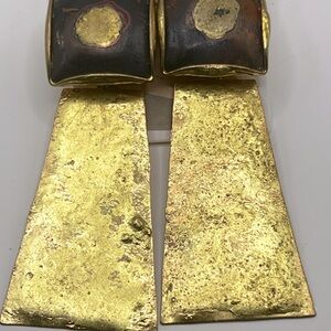 Textured Gold Dangle Earrings